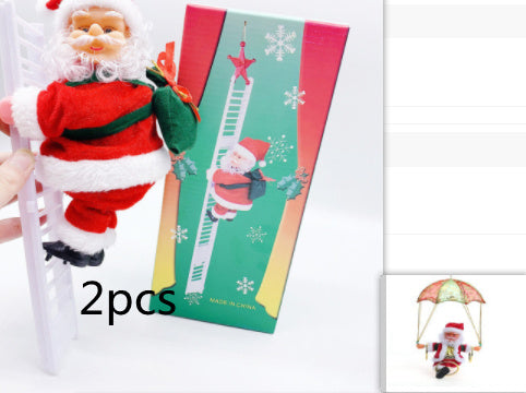 Electric Santa Claus Climbing Ladder Plastic