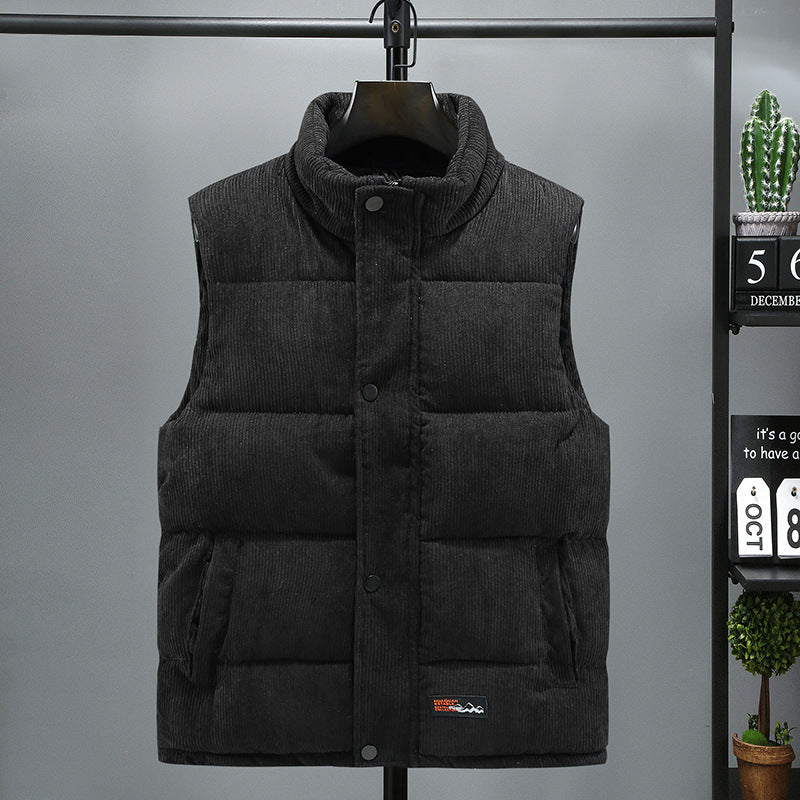 Light Luxury Corduroy Men's Down Cotton-padded Vest