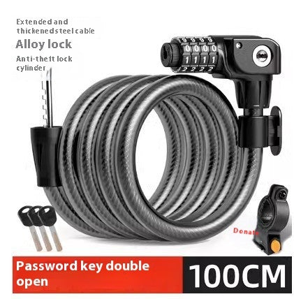 Password Double Open Anti-theft Steel Cable Steel Wire Password Lock Bicycle Lock