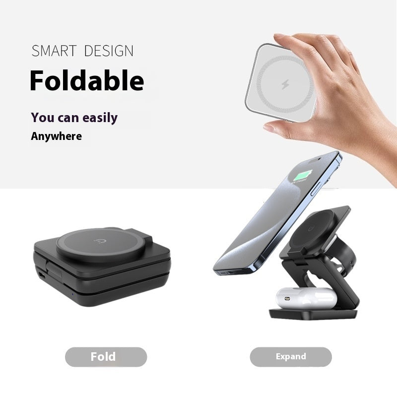 Foldable Magnetic Wireless Charger Mobile Phone Holder