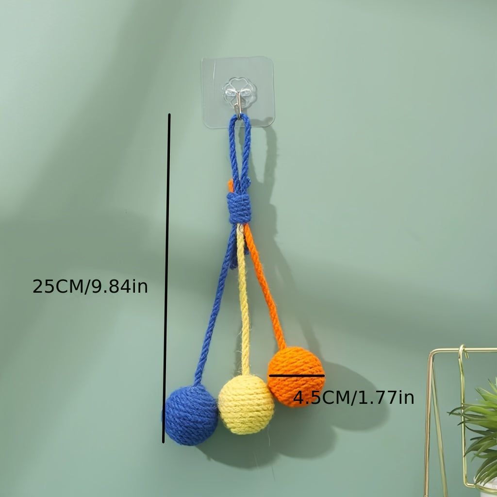 Cat Scratcher Ball, Chewable Scratcher For Kittens Chewable Interactive Cat Sisal Rope Ball Toy Cat Ball, Rolling Ball Scratch Cat Toy For Indoor Kittens Puppy Cat Pet