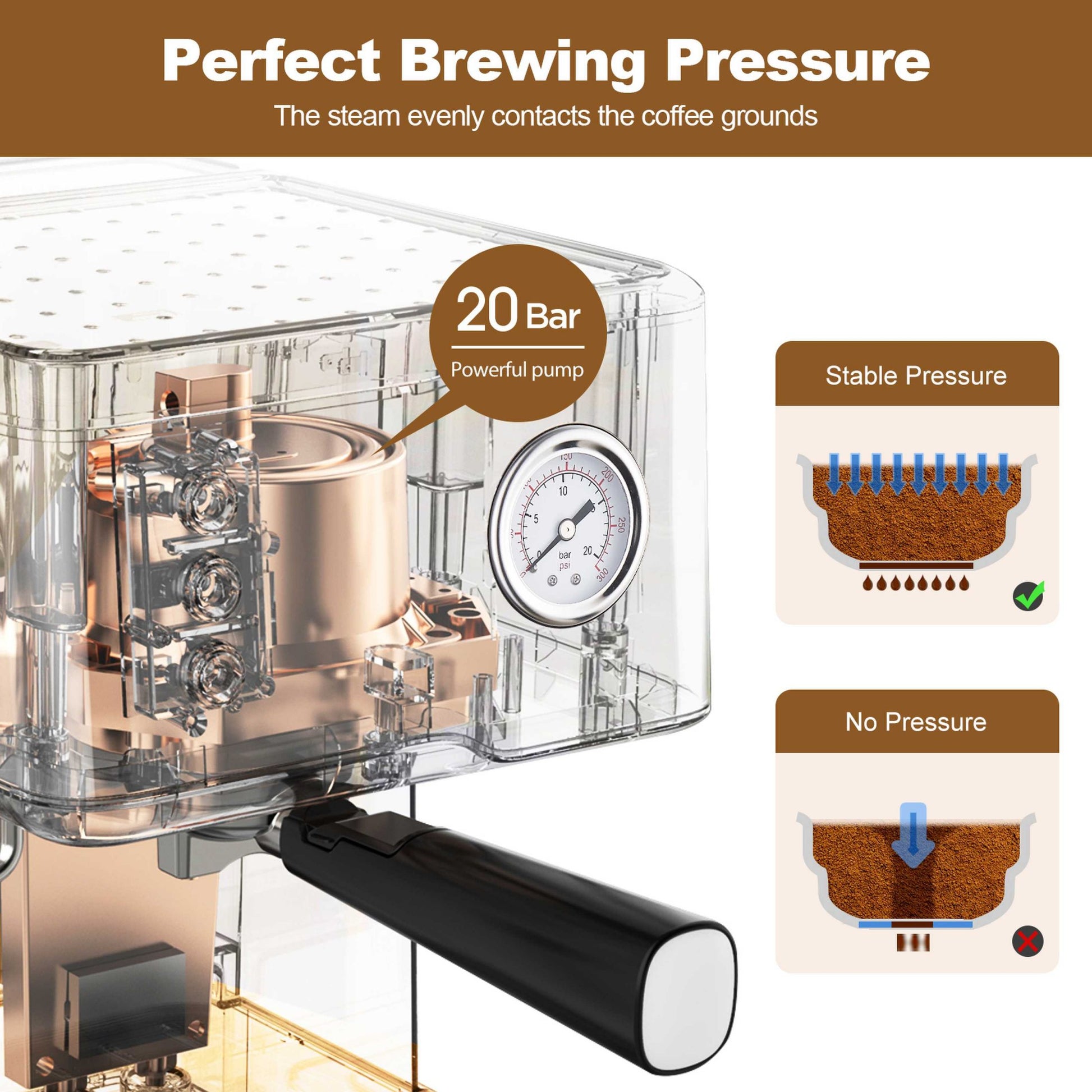 Espresso Machine 20 Bar Pressure Cappuccino Latte Maker Coffee Machine With ESE POD Filter&Milk Frother Steam Wand&thermometer, 1.5L Water Tank, Stainless Steel Espresso Ban On Amazon - MediaEclat.store