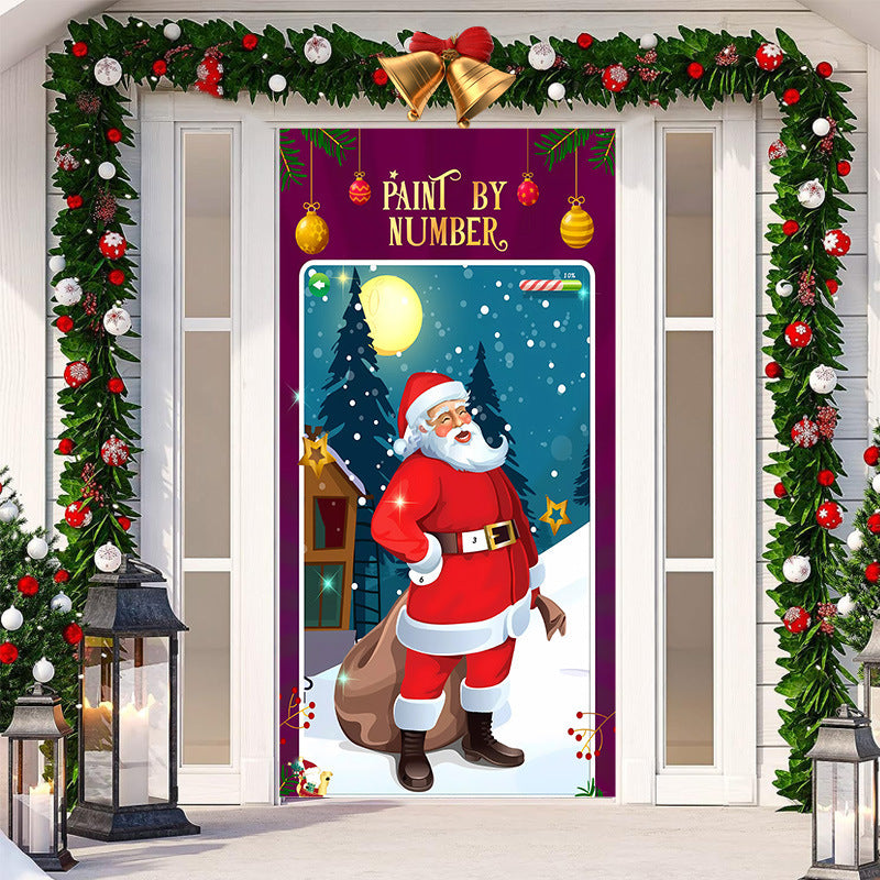 Christmas Festival Door Set Decorative Cloth