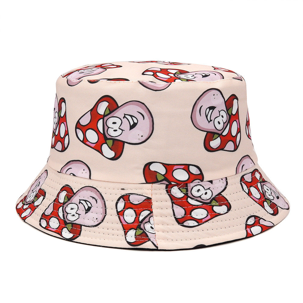 Bucket Cartoon Mushroom Double-sided Wear Bucket Hat