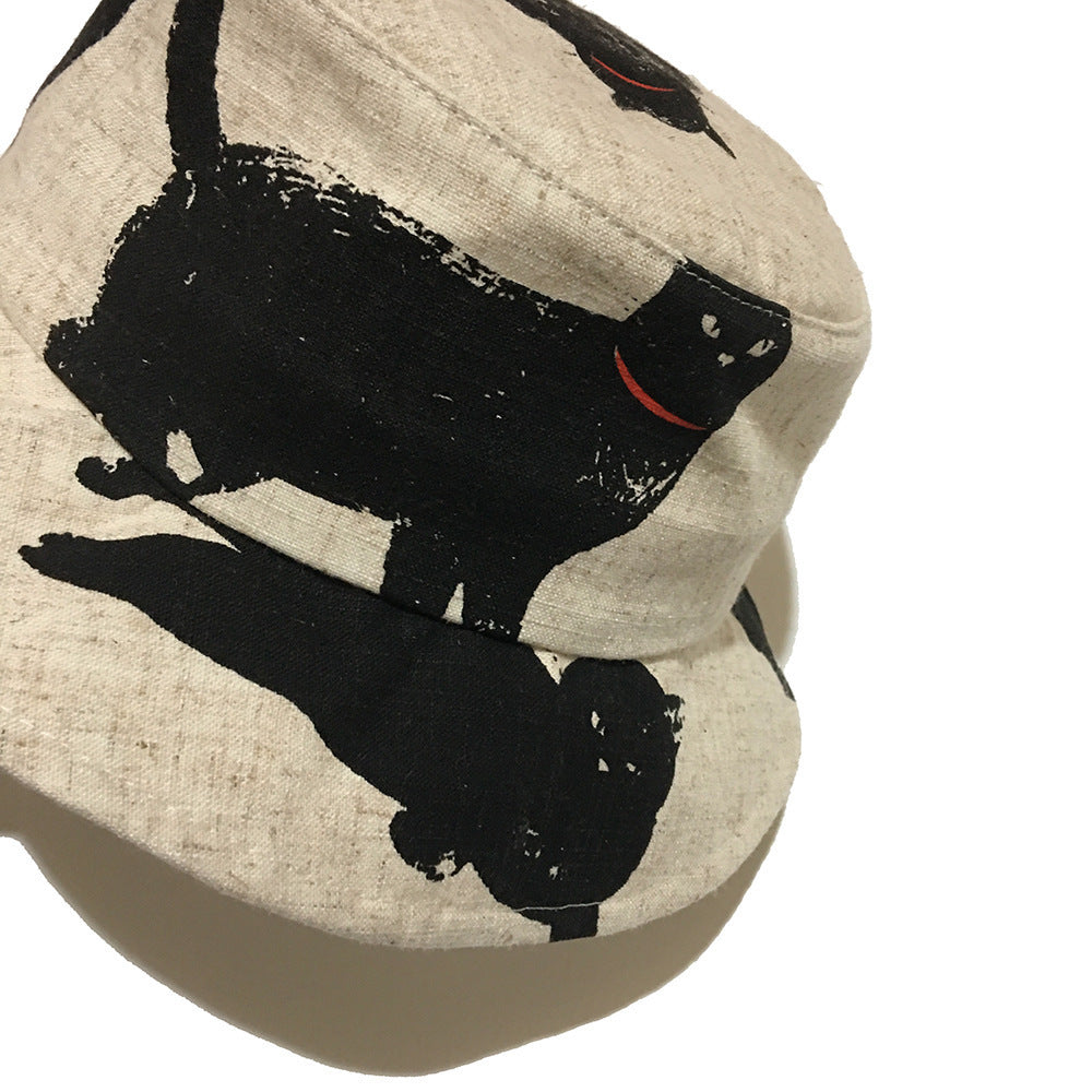 Men's And Women's Cute Fashion Black Cat Bucket Hat