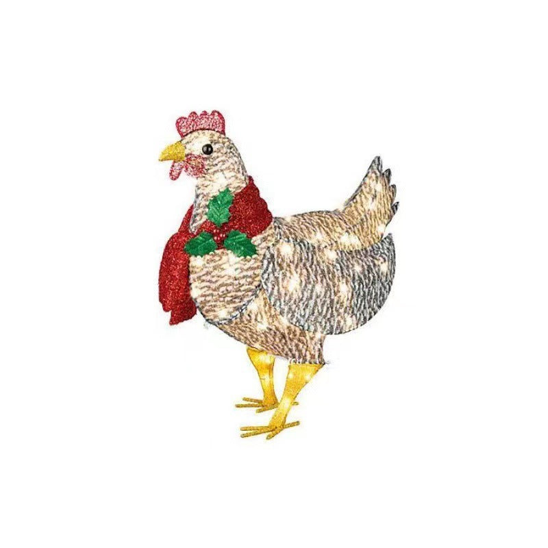 Solar Christmas Chicken With Red Festive Bib