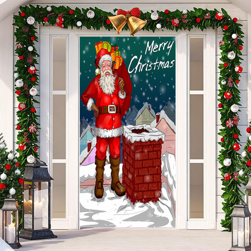 Christmas Festival Door Set Decorative Cloth