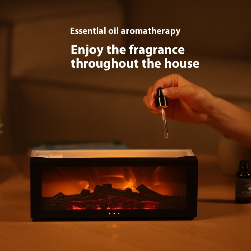 Fireplace Seven-color Ambience Light Desktop Small Flame Humidifier Household Fireplace Flame Aroma Diffuser