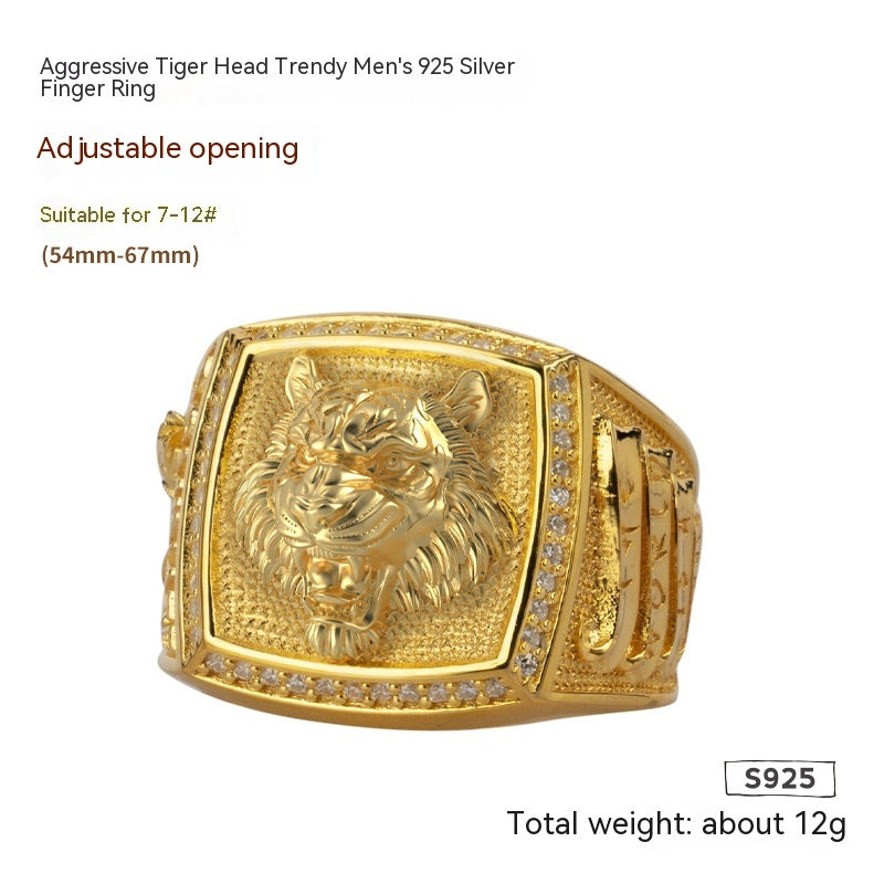 Ethnic Style Chinese Zodiac Tiger Ring