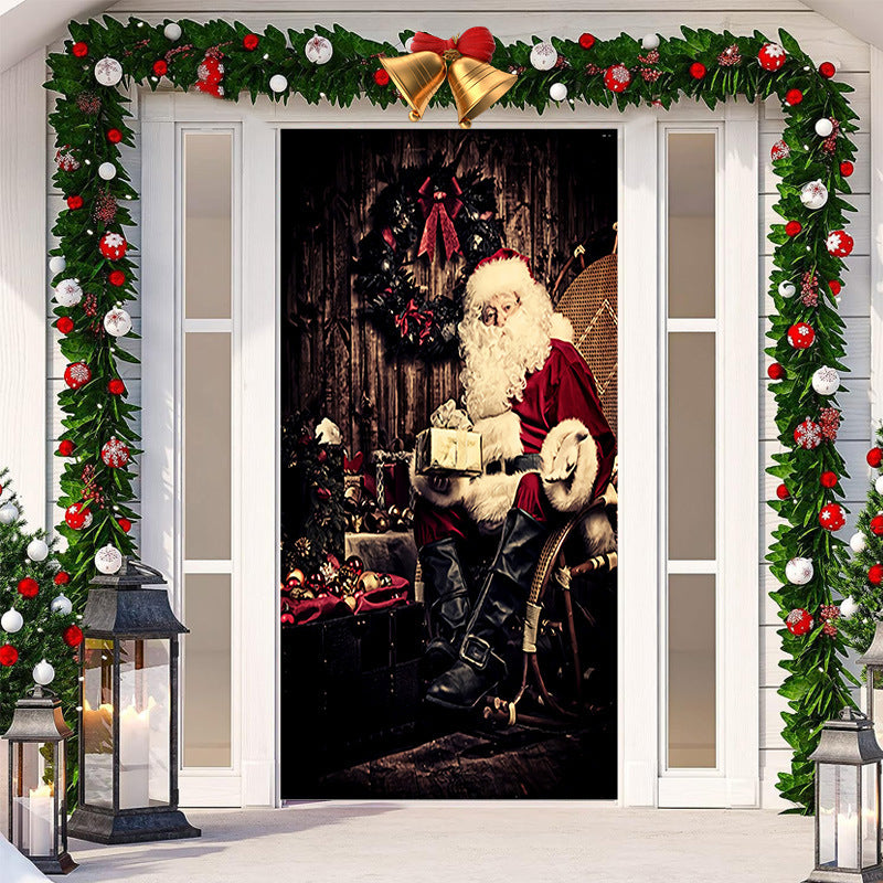 Christmas Festival Door Set Decorative Cloth