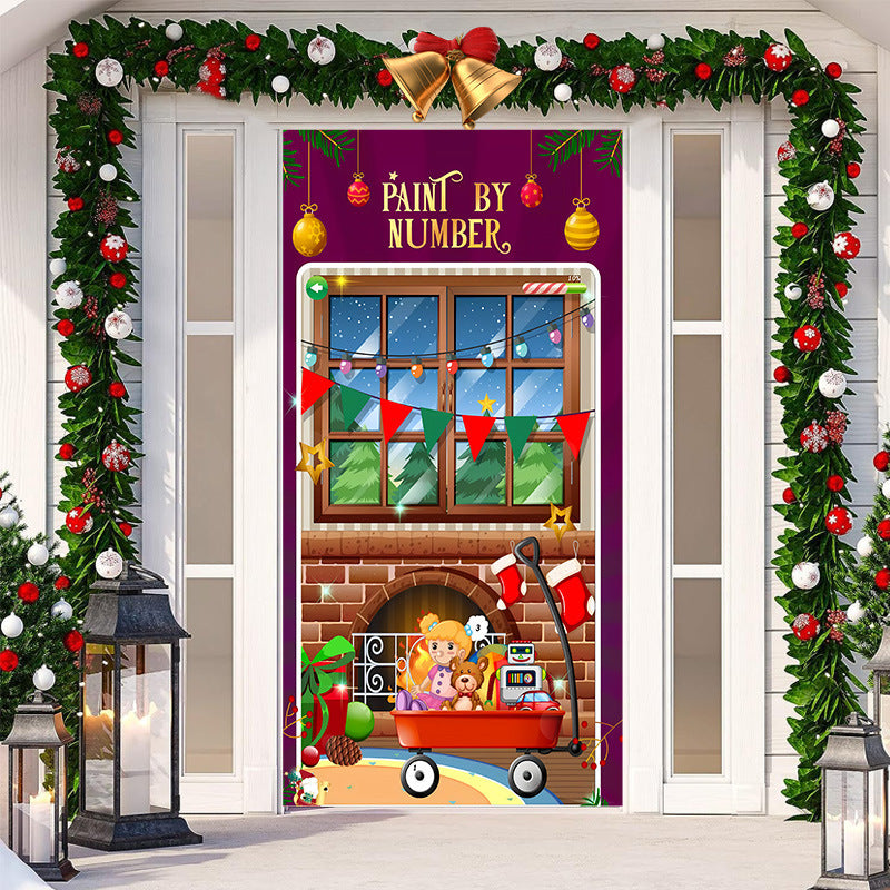 Christmas Festival Door Set Decorative Cloth