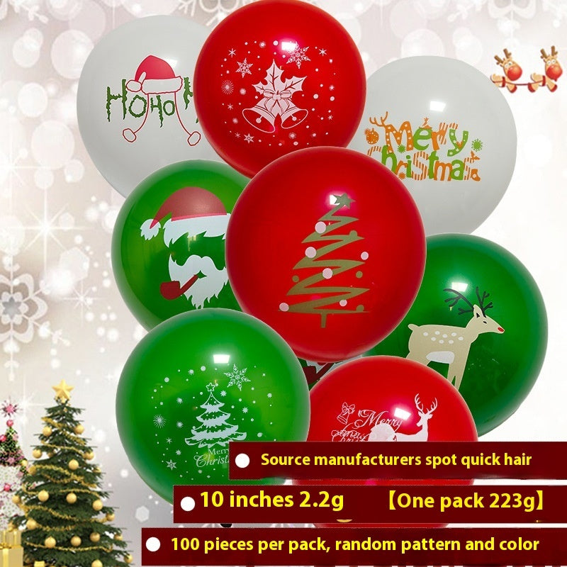 Christmas New Year Balloon Set Festival Decorations Arrangement Props