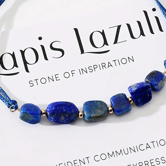 Raw Stone Beads Bracelet Adjustable Hand Jewelry Decor For Women & Girls