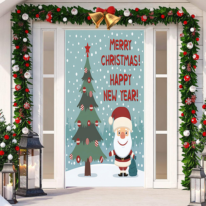 Christmas Festival Door Set Decorative Cloth