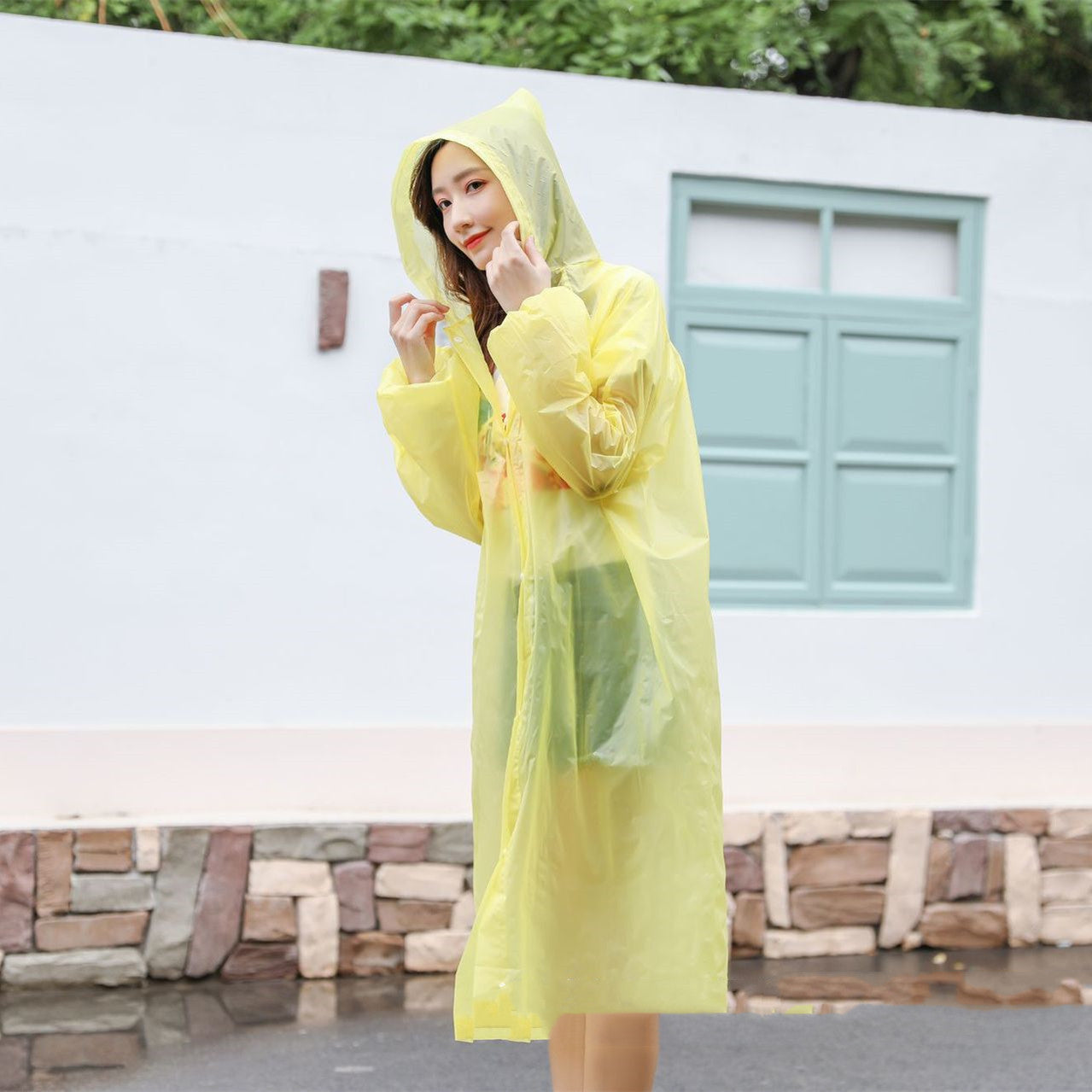 Men's And Women's Full Body Rainproof Transparent Portable Poncho