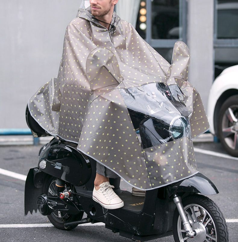 Soft, Transparent, Stylish, Electric Bike Riding Poncho, Big Brim, Waterproof For Men And Women