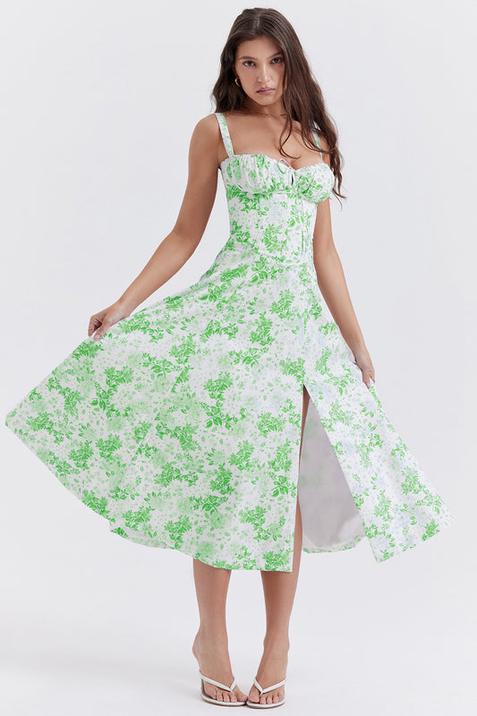New Women's Floral Print Dress With Straps - MediaEclat.store