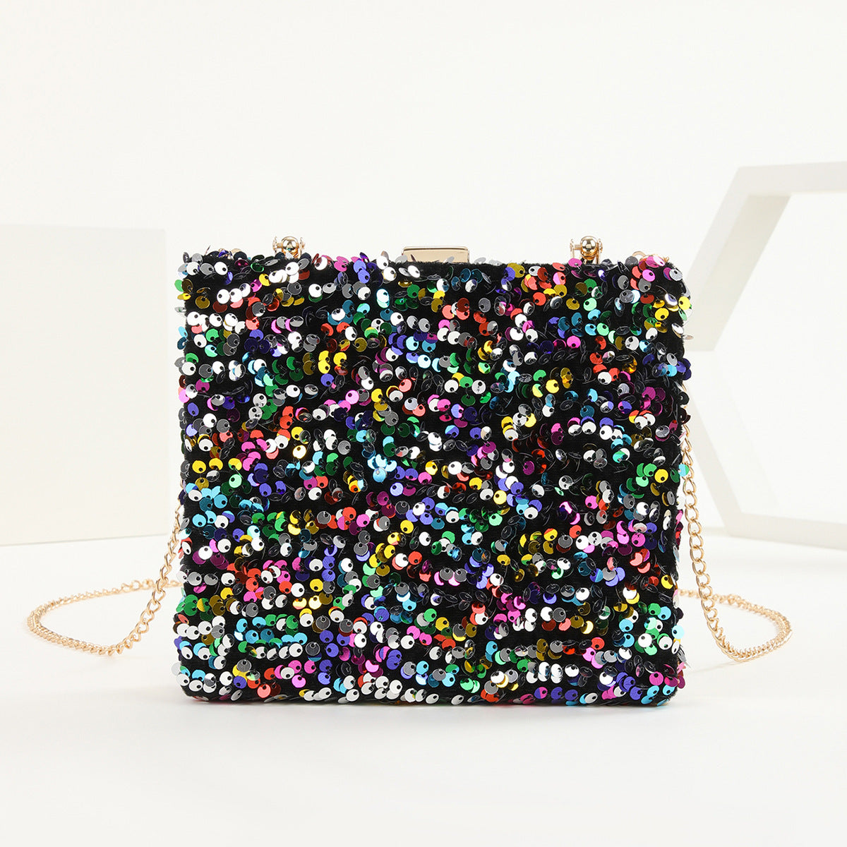 Women's Hand Holding Dinner Bag Colorful Sequins