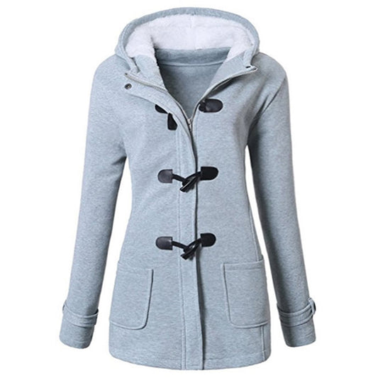 Hooded Plus Size Duffle Coat Sz. (5X), Color: Lt. Gray - MediaEclat.store